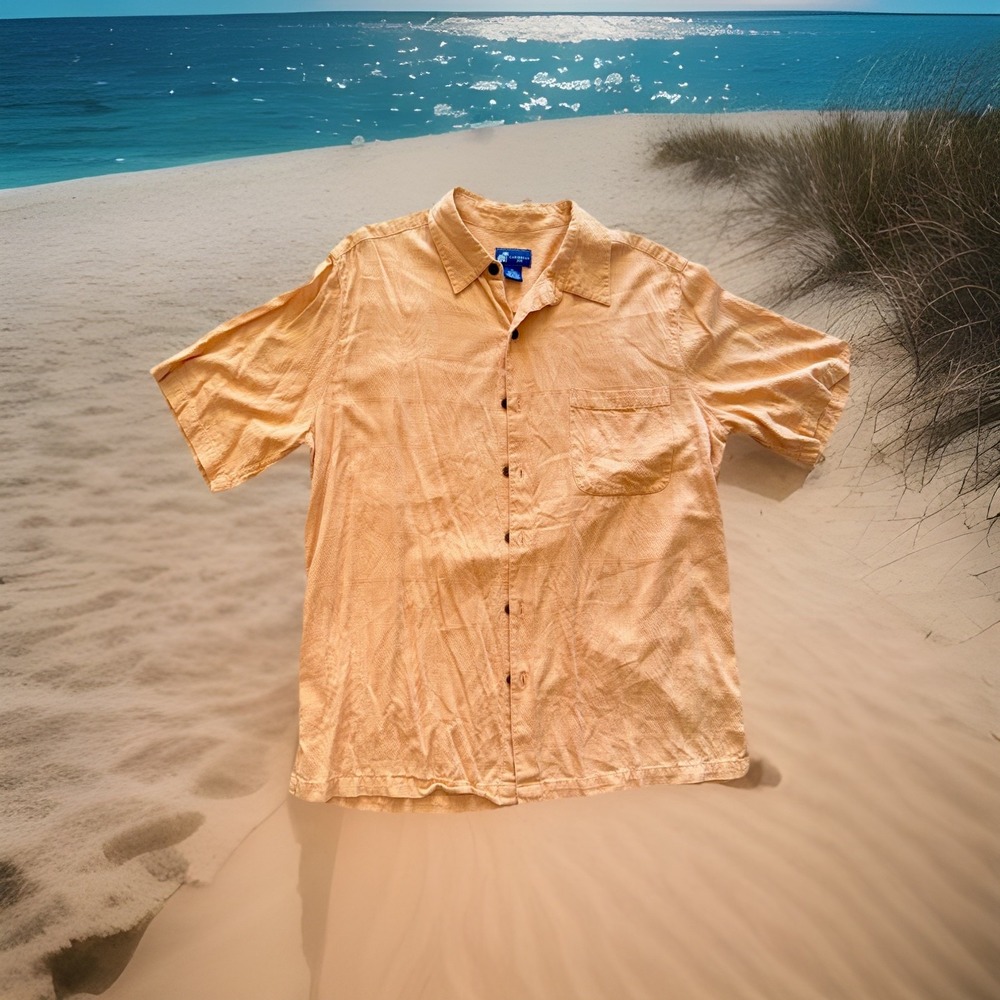 Men's Caribbean Joe, button-down shirt size extra‎ large 100% SILK